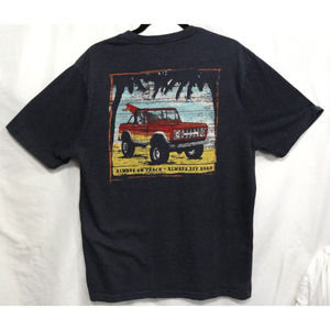 G.H Bass & Co Always On Track Always Off Road Navy Blue T-Shirt Men's Size Large